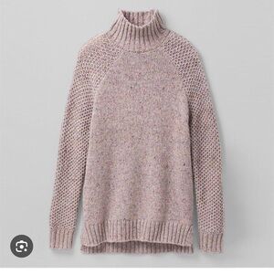 NWT Prana Honeycomb Knit Ibid Tunic Sweater beige silk blend Sz Medium